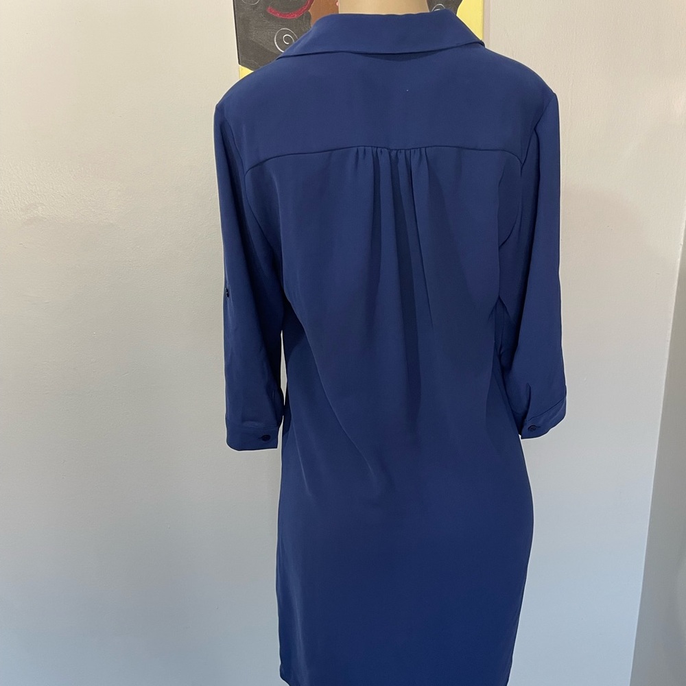 Navy Blue Shirt Dress - Picture 4 of 4